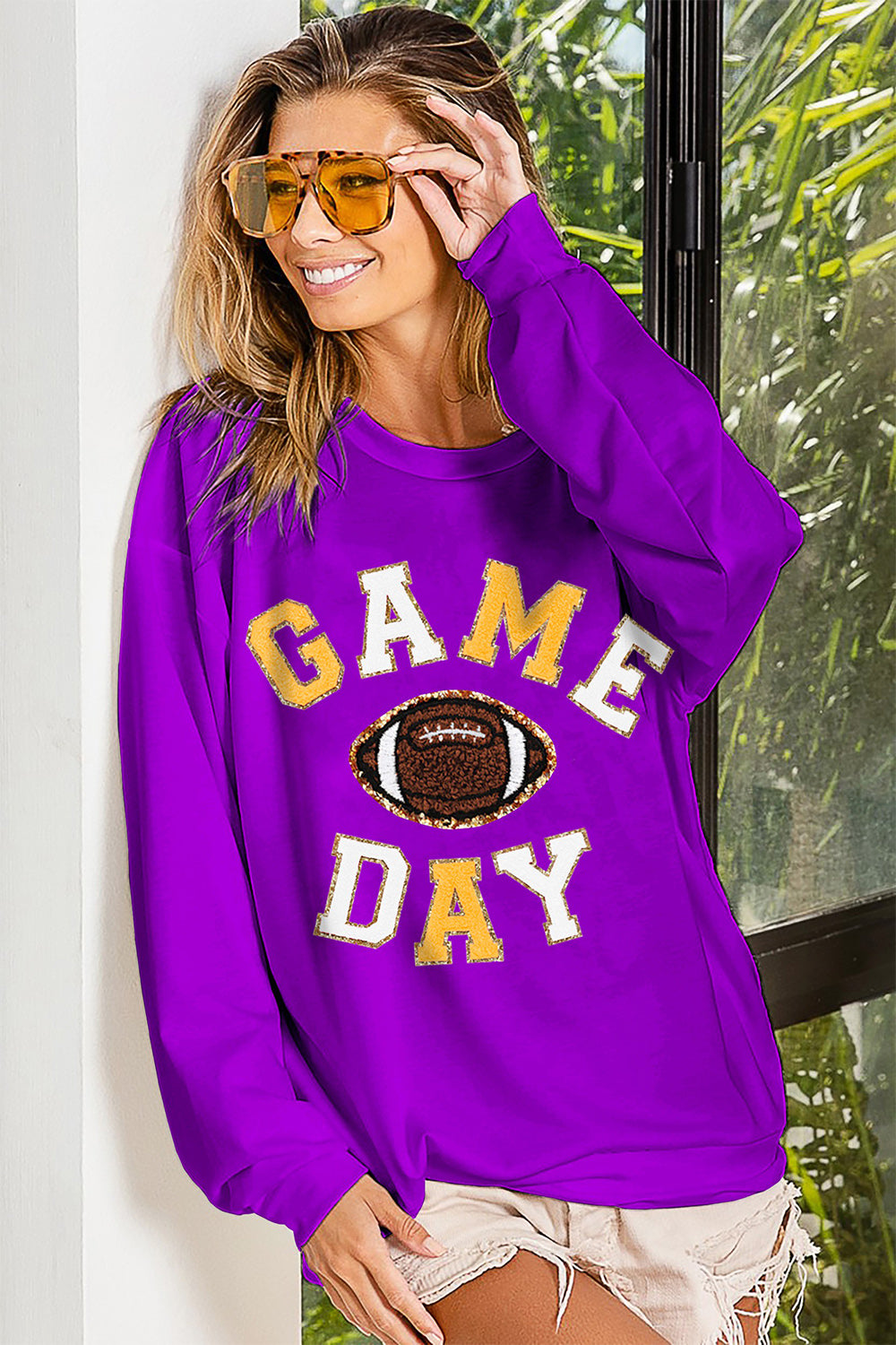 BiBi Game Day Letter Patches Sweatshirt